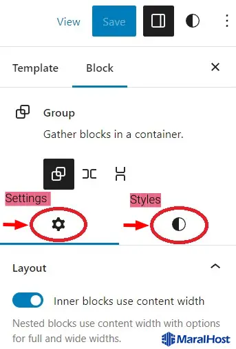 رابط کاربری پنل تنظیمات Block جدید
