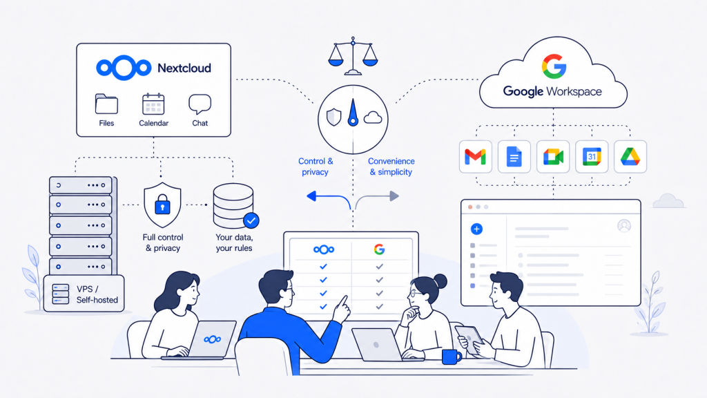 Nextcloud و Google Workspace؛ کدام برای تیم شما بهتر است؟ Nextcloud و Google Workspace؛ کدام برای تیم شما بهتر است؟