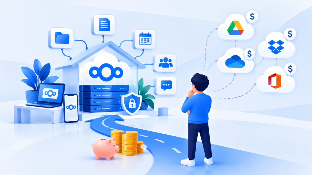 مقایسه هزینه واقعی Nextcloud رایگان با اشتراک ماهانه سرویسهای خارجی مشابه هزینه واقعی Nextcloud