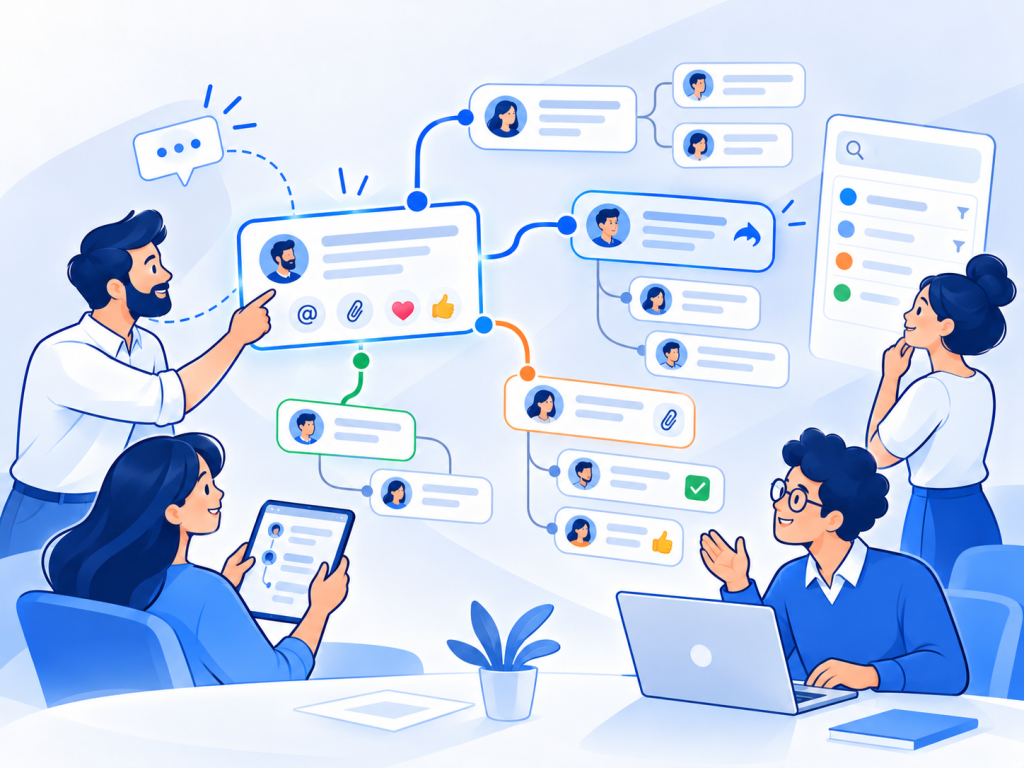 مدیریت چت گروهی در Nextcloud Talk؛ کانالها، ریپلای و Threading چت گروهی