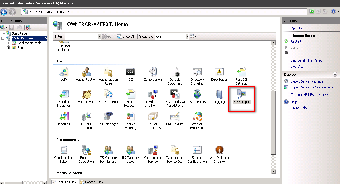 Add Mime Type In IIS