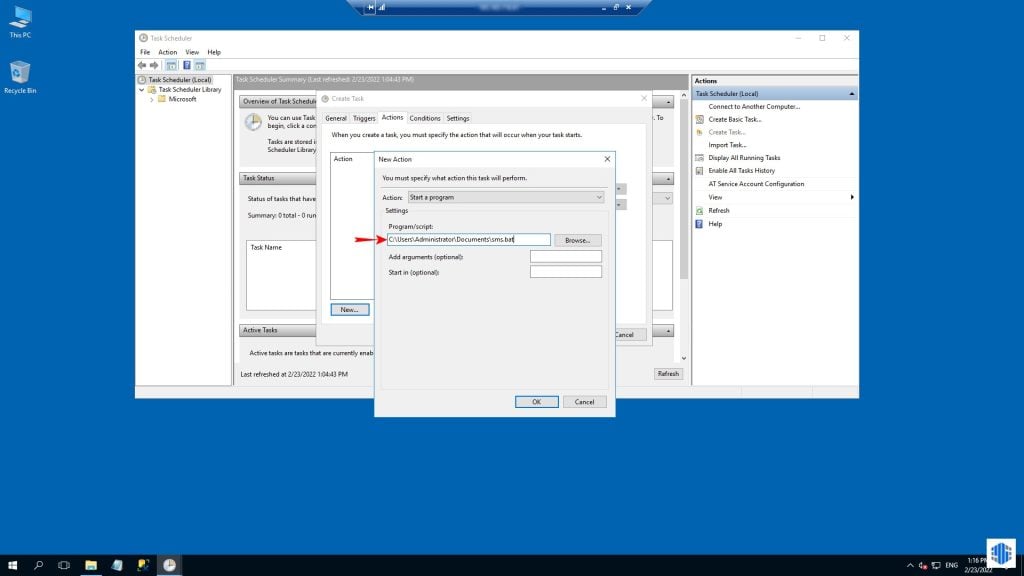 تنظیم Task Scheduler جهت اطلاع رسانی لاگین در ویندوز