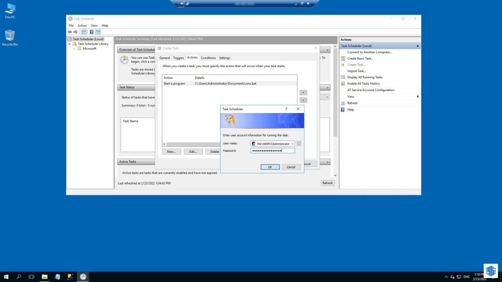 تنظیم Task Scheduler جهت اطلاع رسانی لاگین در ویندوز