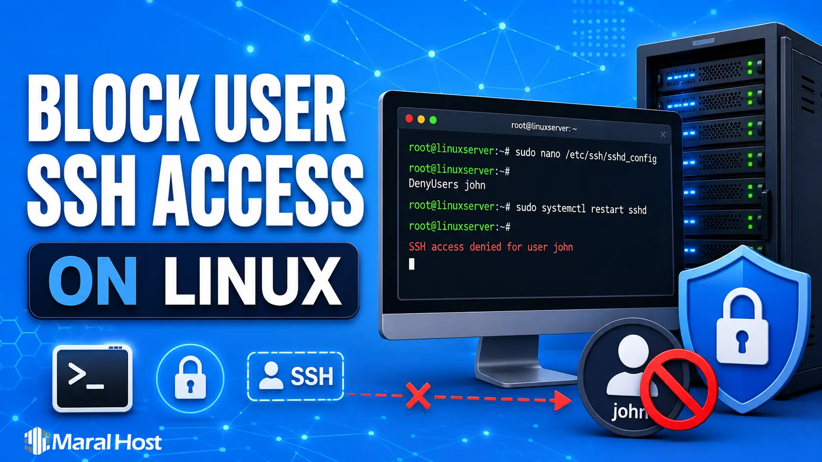 بستن دسترسی ssh