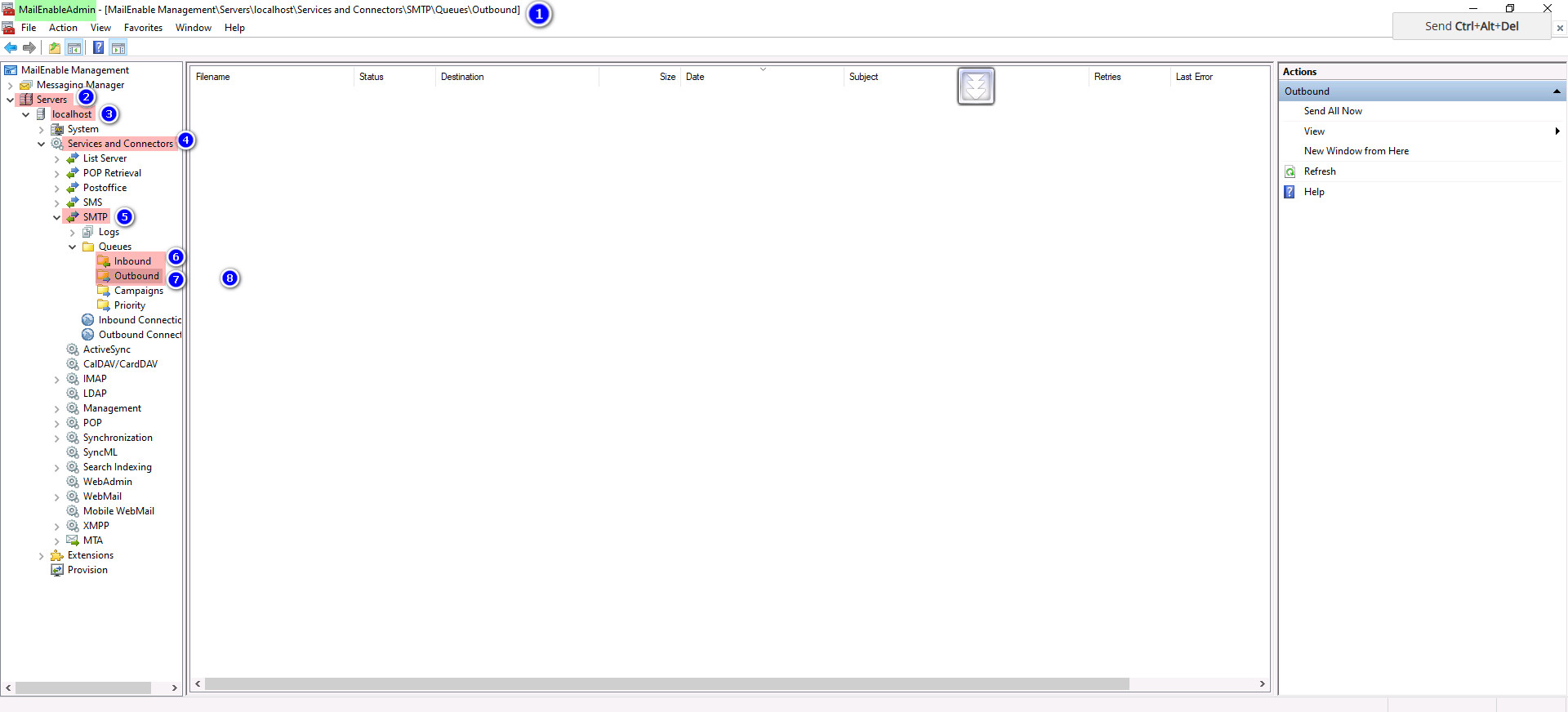 پاک کردن صف ایمیل