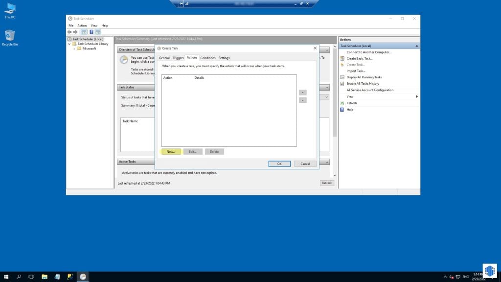 تنظیم Task Scheduler جهت اطلاع رسانی لاگین در ویندوز