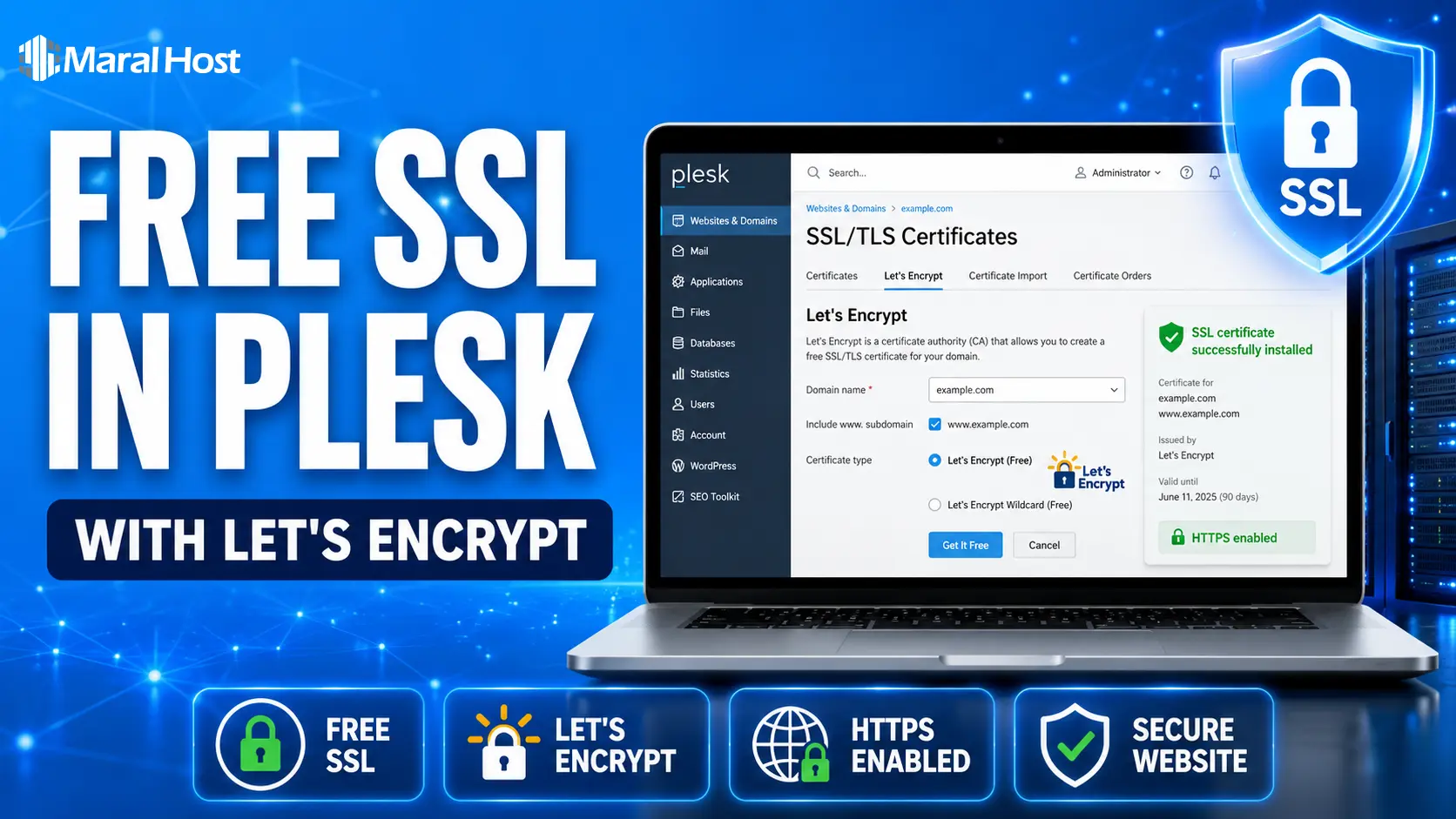 نصب SSL رایگان در Plesk
