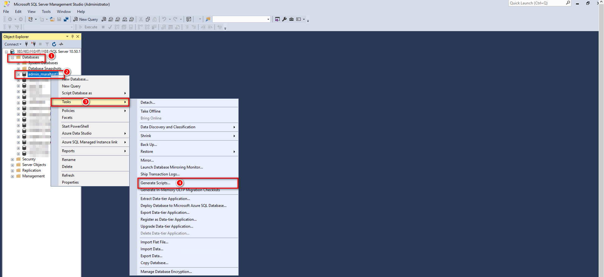 ریستور بکاپ دیتابیس Sql server از ورژن بالاتر به ورژن پایین‌تر
