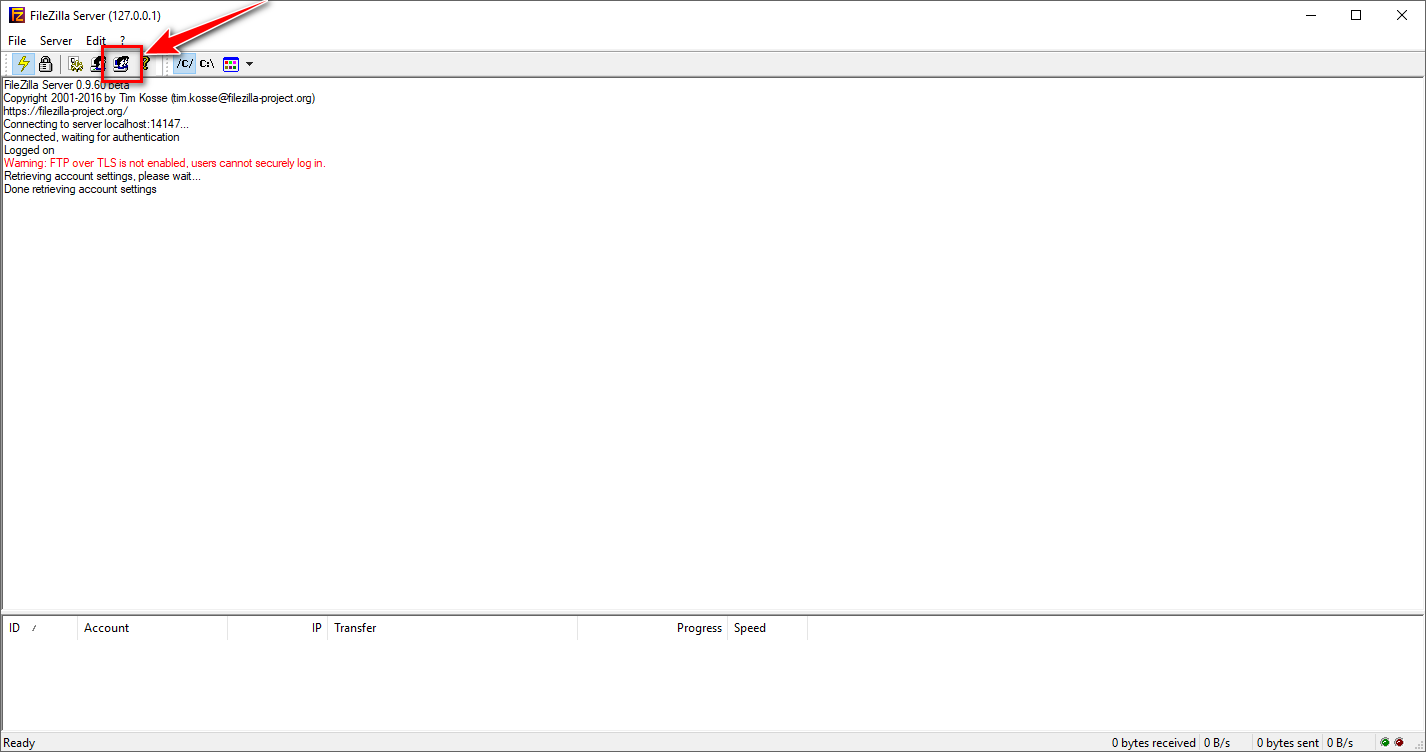 آموزش راه‌اندازی Filezilla server