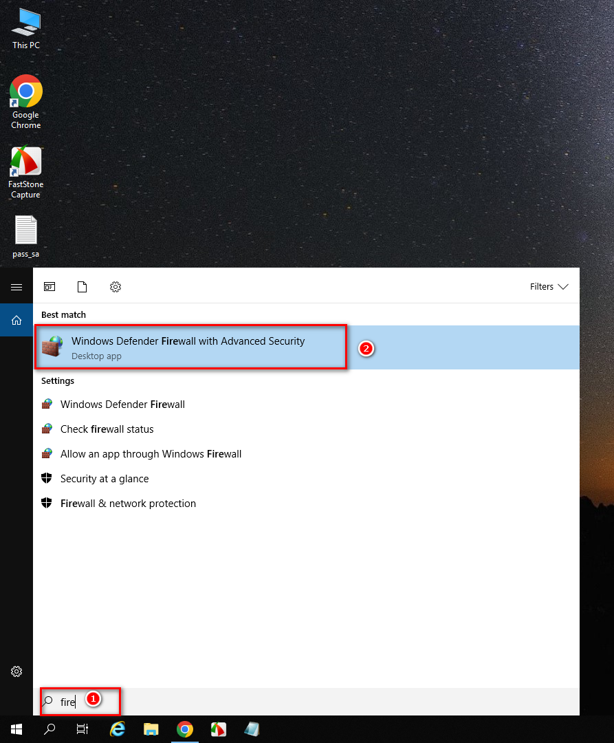 باز کردن پورت در فایروال Windows