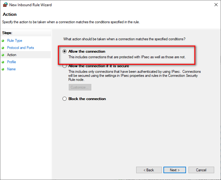 باز کردن پورت در فایروال Windows