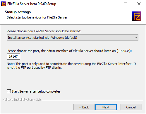 آموزش راه‌اندازی Filezilla server