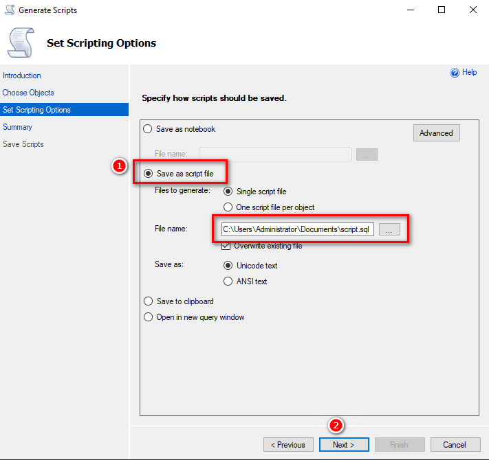 ریستور بکاپ دیتابیس Sql server از ورژن بالاتر به ورژن پایین‌تر