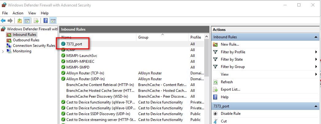 باز کردن پورت در فایروال Windows