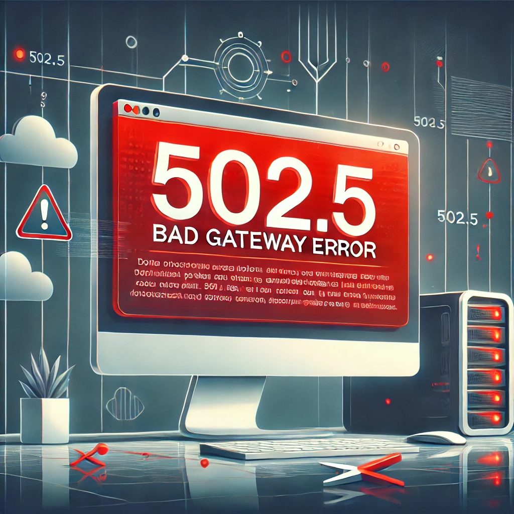 502.5 Bad Gateway error on a computer screen