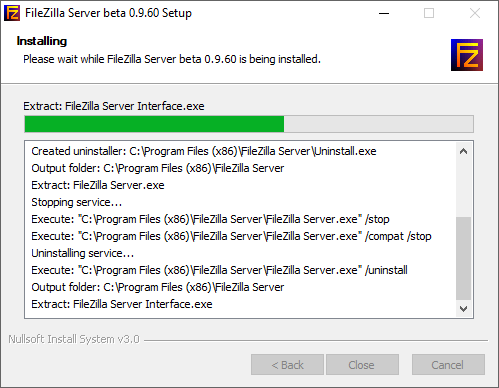 آموزش راه‌اندازی Filezilla server