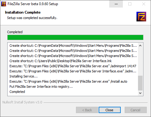 آموزش راه‌اندازی Filezilla server