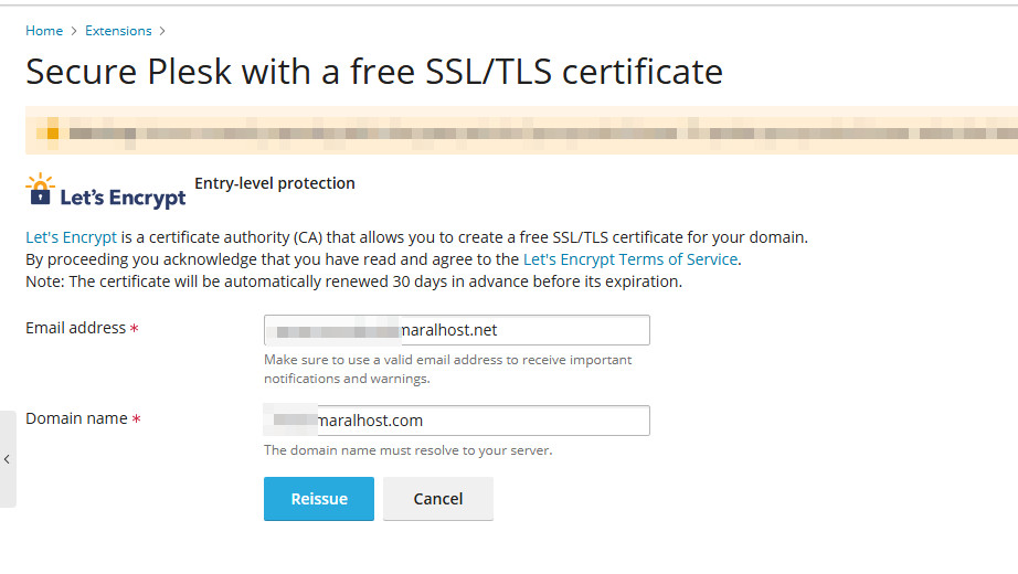 نصب گواهینامه SSL بر روی hostname پلسک