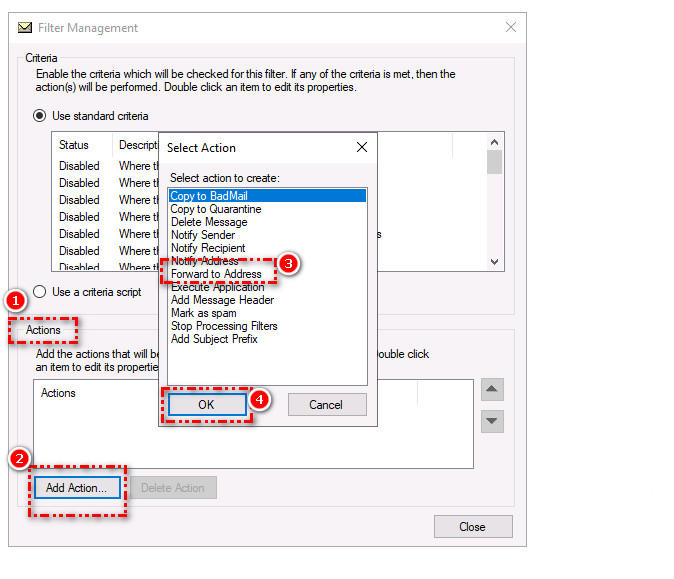 Bcc Forward ایمیل های ارسالی به ایمیل خاص در Mail Enable
