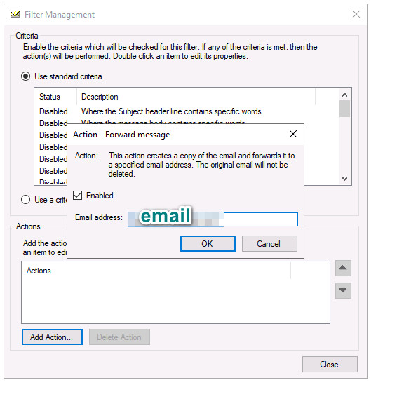 Bcc Forward ایمیل های ارسالی به ایمیل خاص در Mail Enable