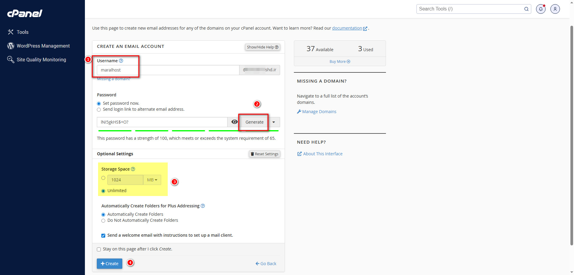 تنظیمات ایمیل در سی پنل (cPanel)