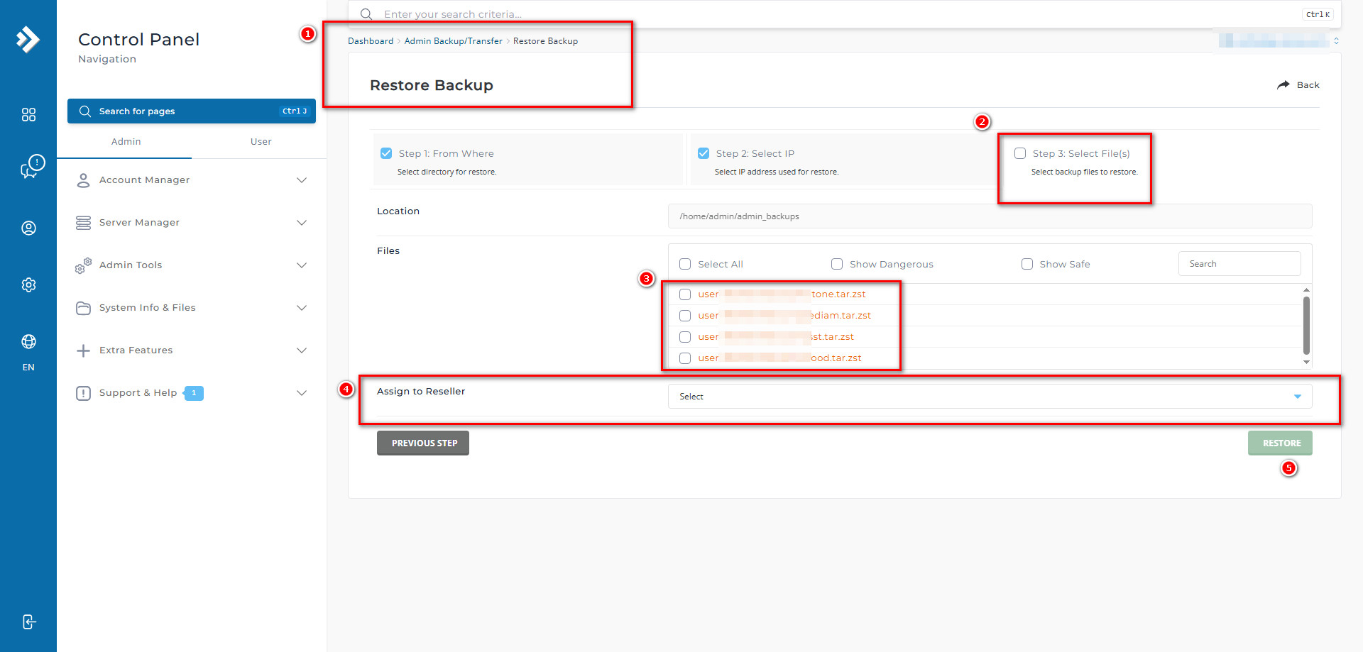 آموزش کامل انتقال دامنه از یوزر Admin به یک ریسلر در DirectAdmin