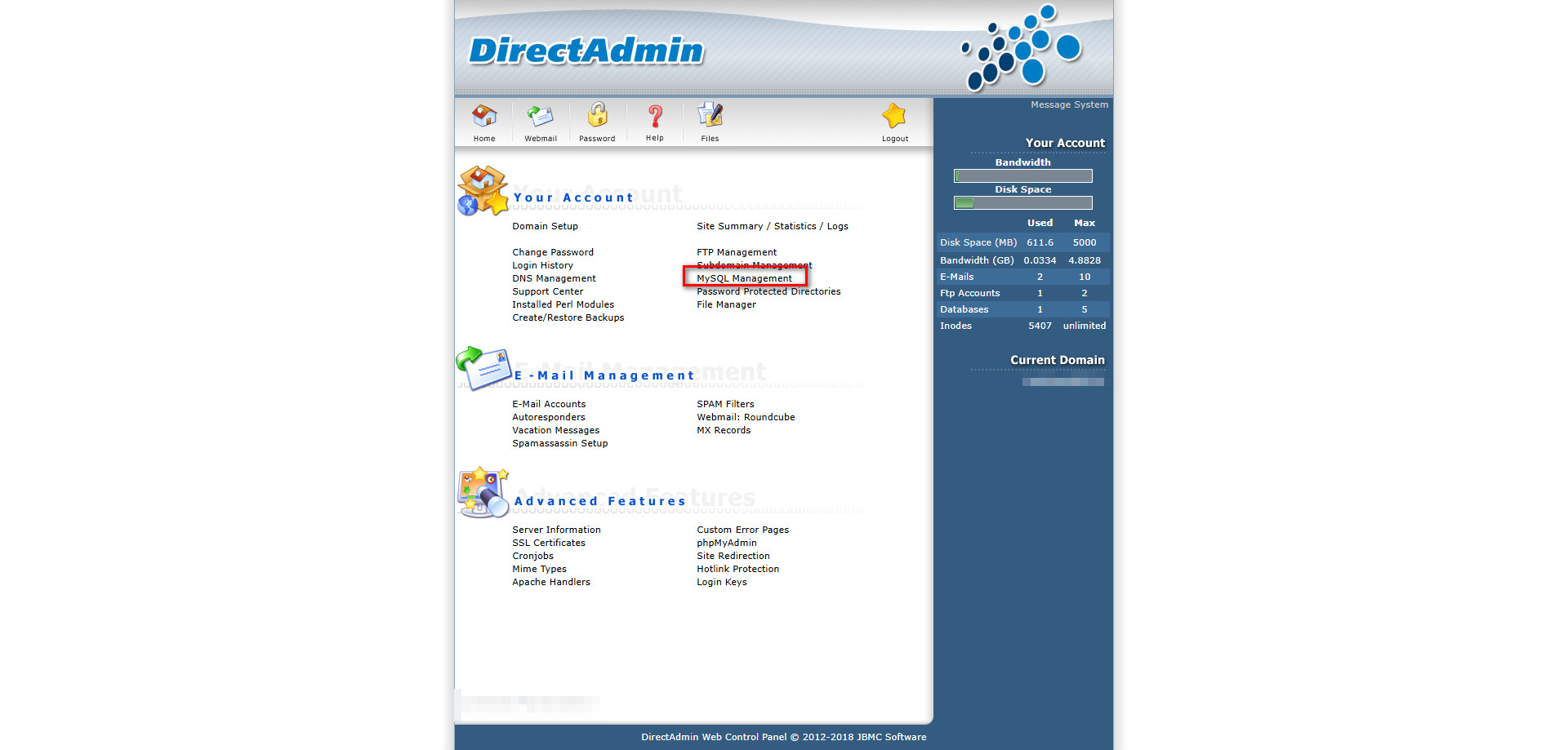 بکاپ گیری دیتابیس در دایرکت ادمین