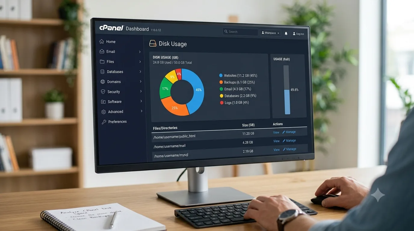 cpanel disk usage