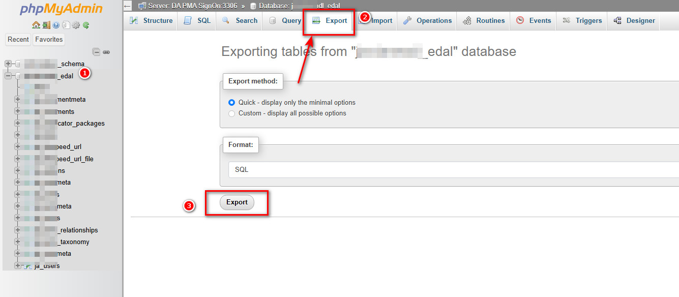 بکاپ گیری دیتابیس در دایرکت ادمین