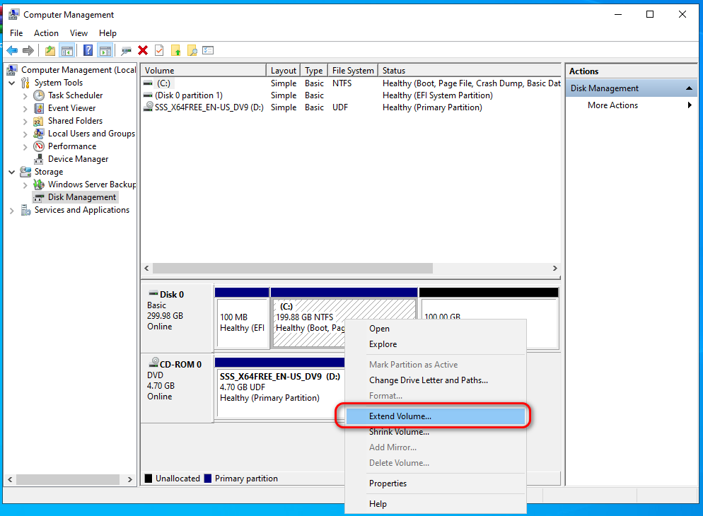 Extend هارد در سرور ویندوز