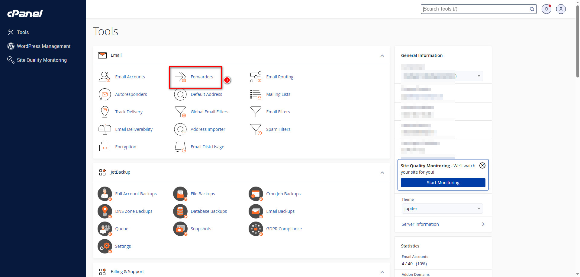تنظیمات ایمیل در سی پنل (cPanel)