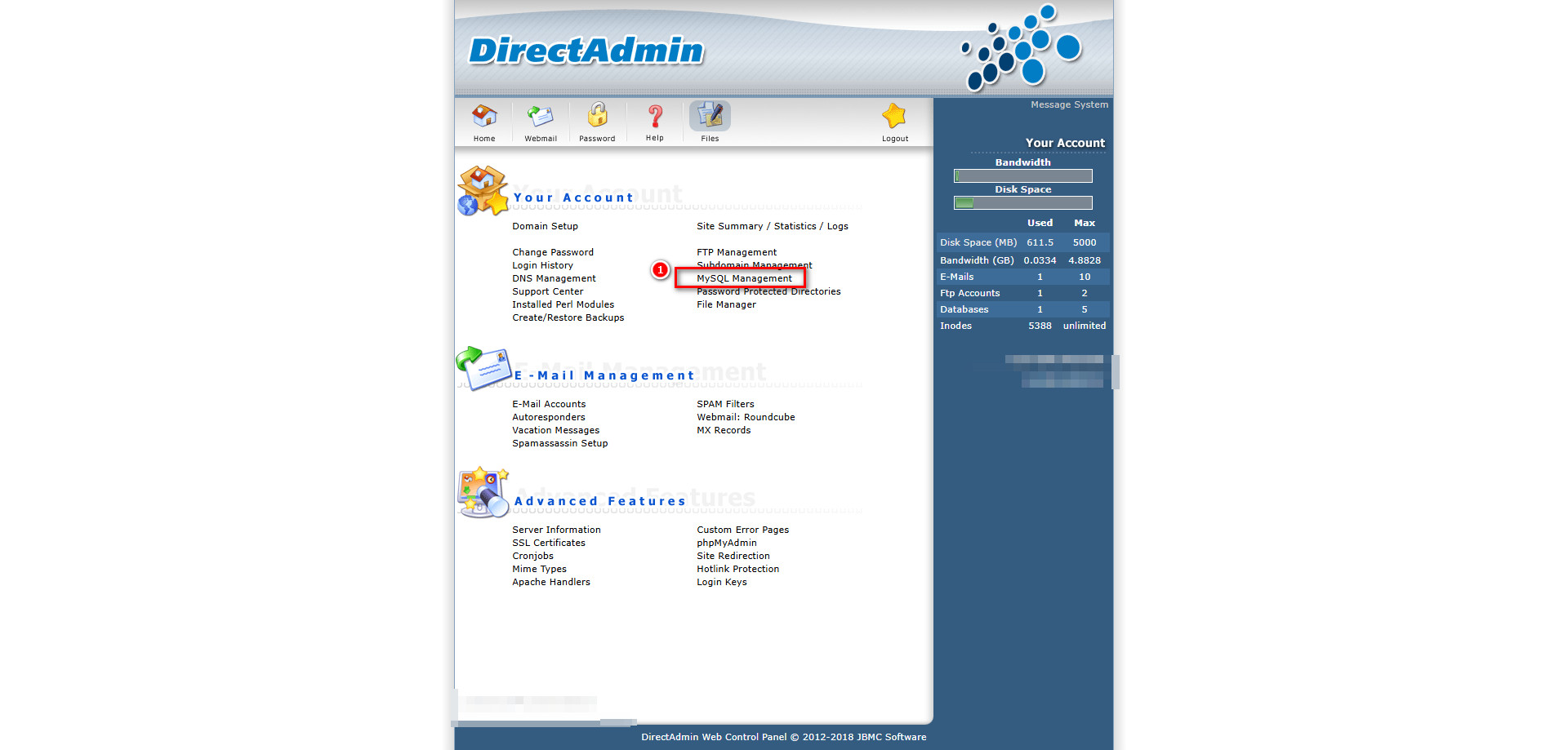 ریستور دیتابیس در دایرکت ادمین