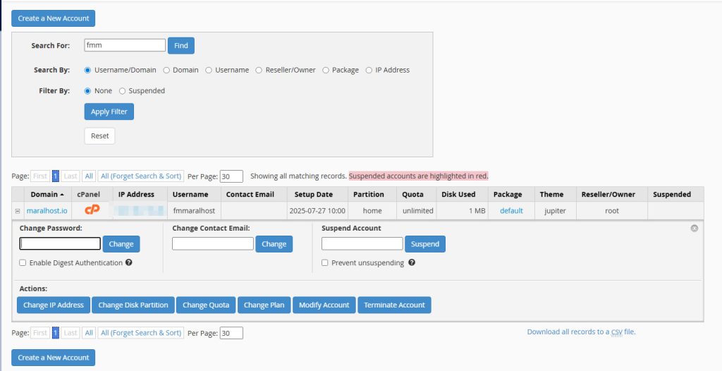 تغییر نام دامنه‌ی اصلی در سی‌پنل (cPanel)