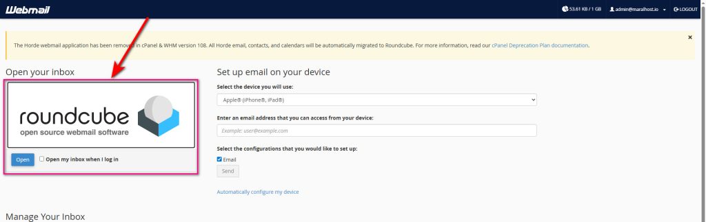 دسترسی به وب‌میل درسی پنل
