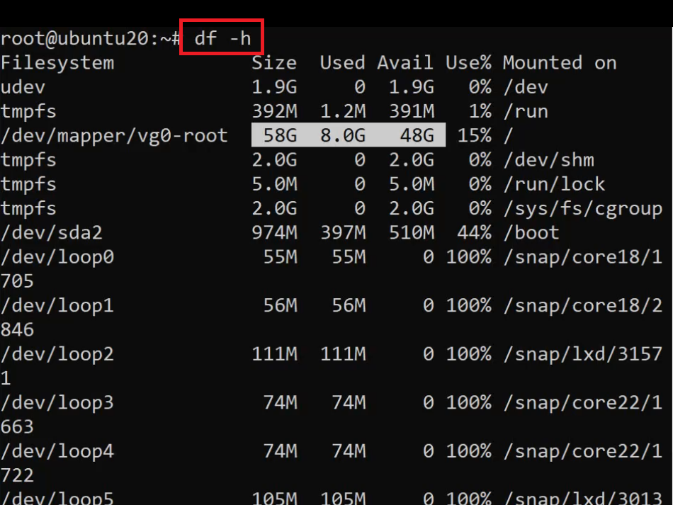 چگونه فضای دیسک را در لینوکس محاسبه کنیم؟
