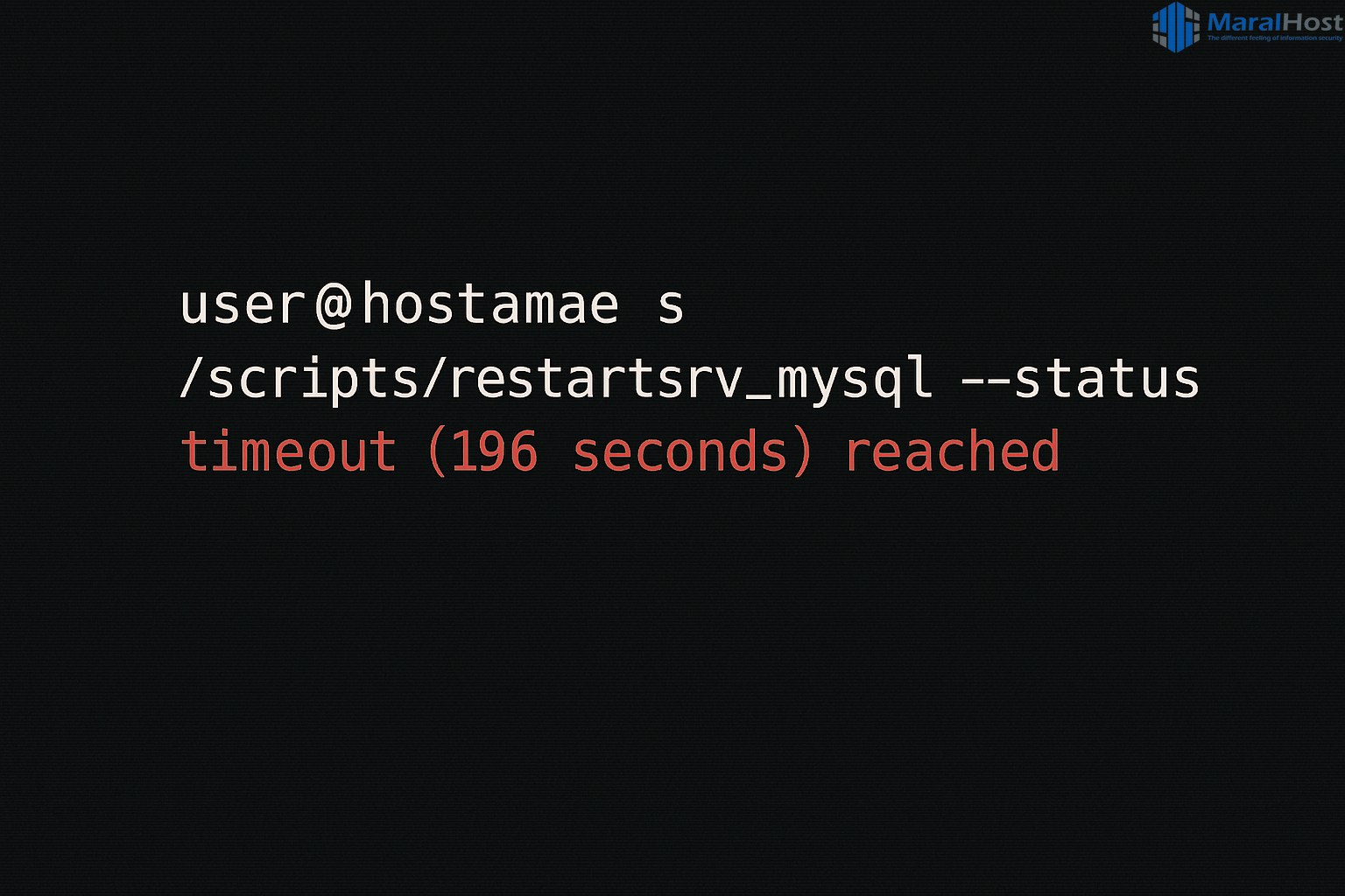 رفع خطای Database server restart failed: timeout در WHM