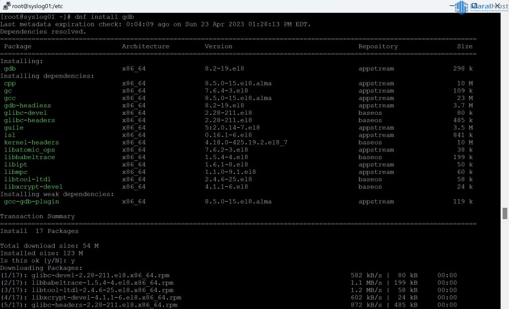 آموزش نصب rsyslog در AlmaLinux و CloudLinux 8+