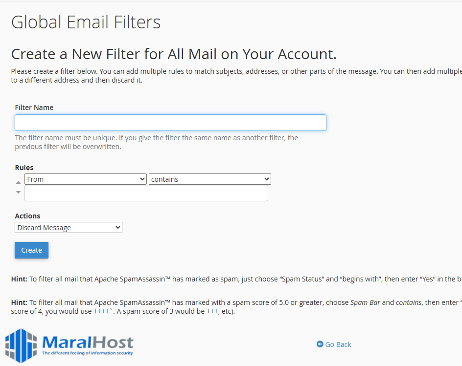 چگونه یک فیلتر ایمیل spam ایجاد کنیم