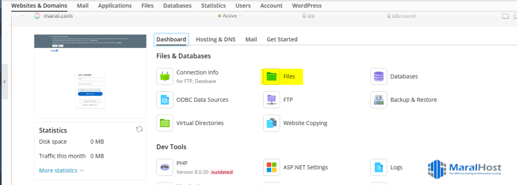 مرور تنظیمات امنیتی اشیای ویندوز از طریق Plesk GUI