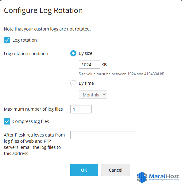 فایل‌های لاگ و چرخش آن‌ها (Log Files and Log Rotation) در Plesk