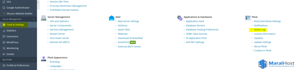 فایل‌های لاگ و چرخش آن‌ها (Log Files and Log Rotation) در Plesk