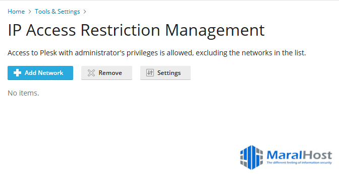 محدود کردن دسترسی مدیریتی در Plesk