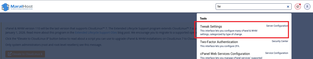 جلوگیری از ایجاد دامنه‌های خاص توسط کاربران cPanel