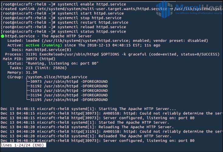 ریست سرویس آپاچی در ssh و کنترل پنل های دایرکت ادمین و سی پنل