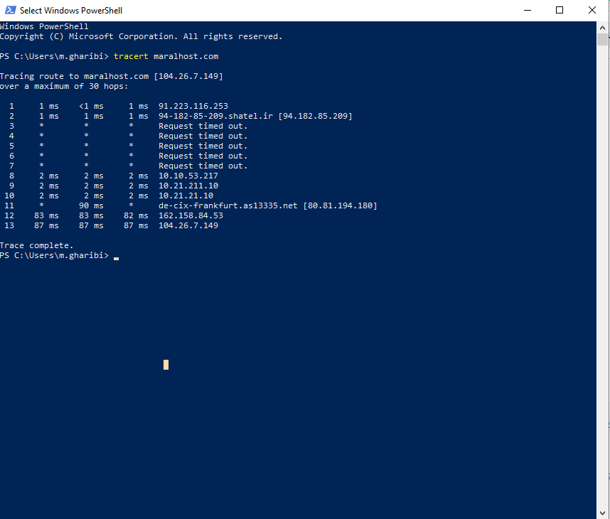 آموزش استفاده از دستور traceroute
