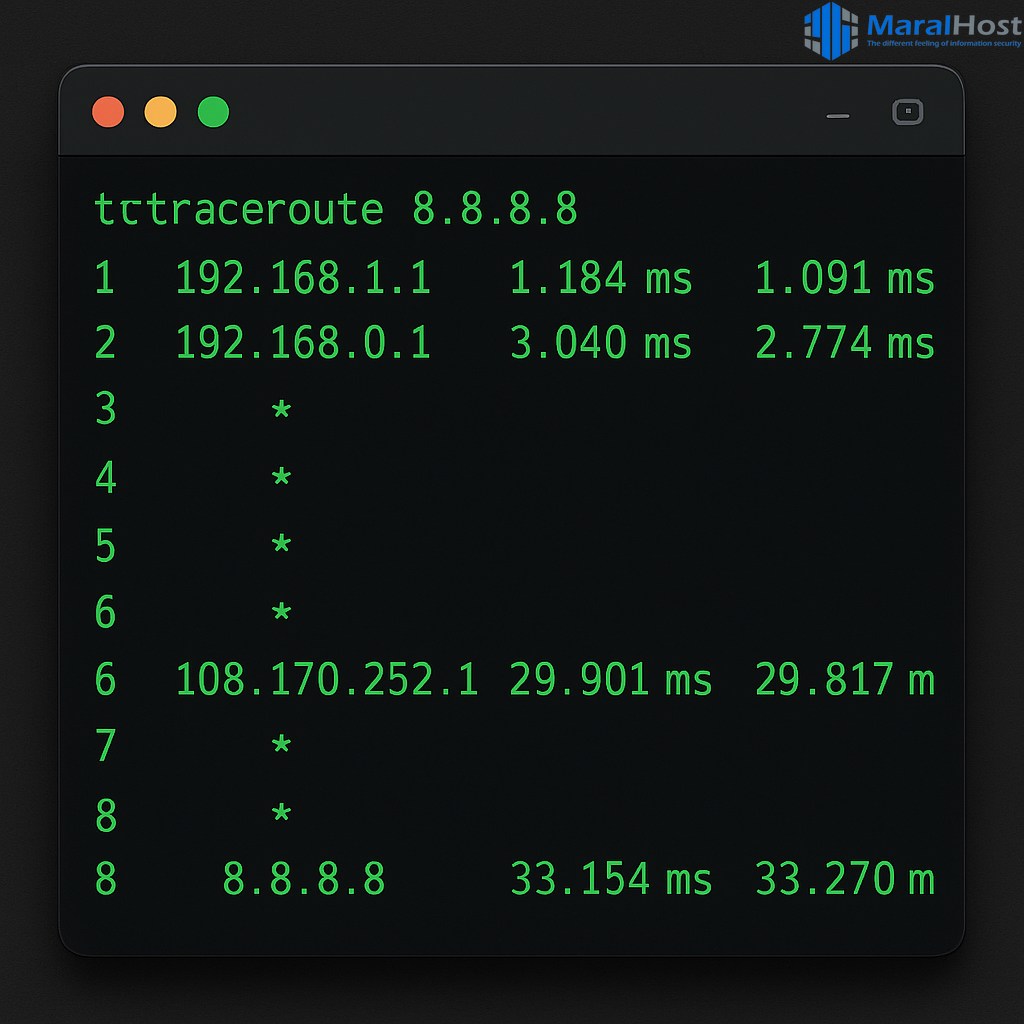 آموزش استفاده از دستور traceroute