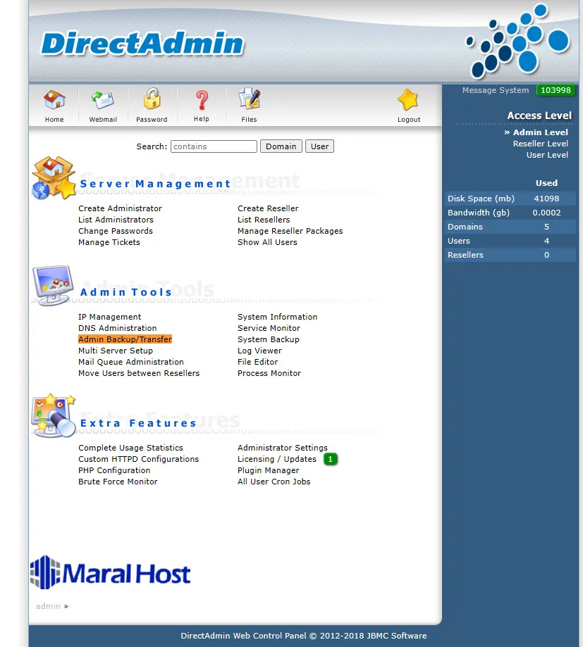 راهنمای جامع سیستم‌های پشتیبان‌گیری (Backup) در DirectAdmin