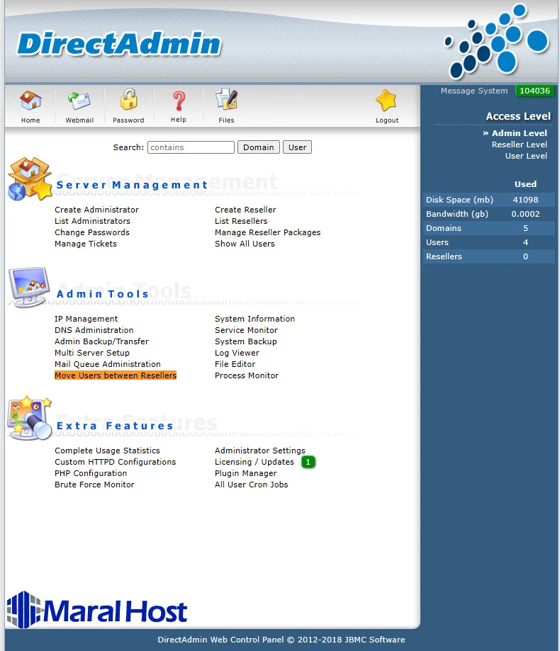 راهنمای جامع انتقال حساب‌ها و مدیریت همگام‌سازی در DirectAdmin