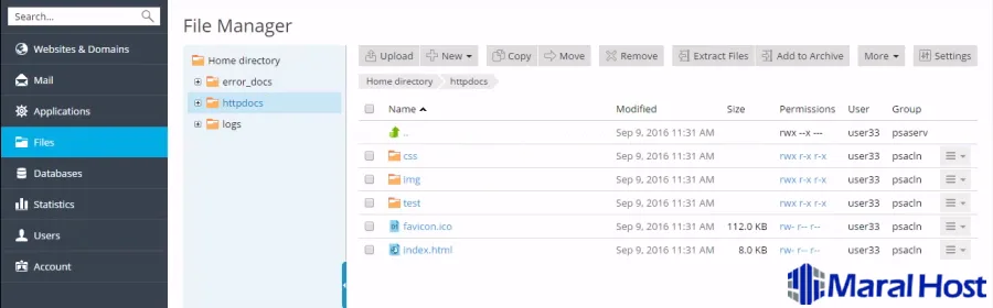 راه‌اندازی وب سایت در Plesk
