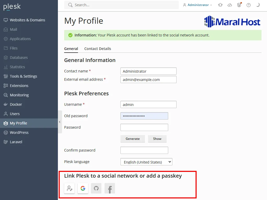 نحوه ورود به Plesk
